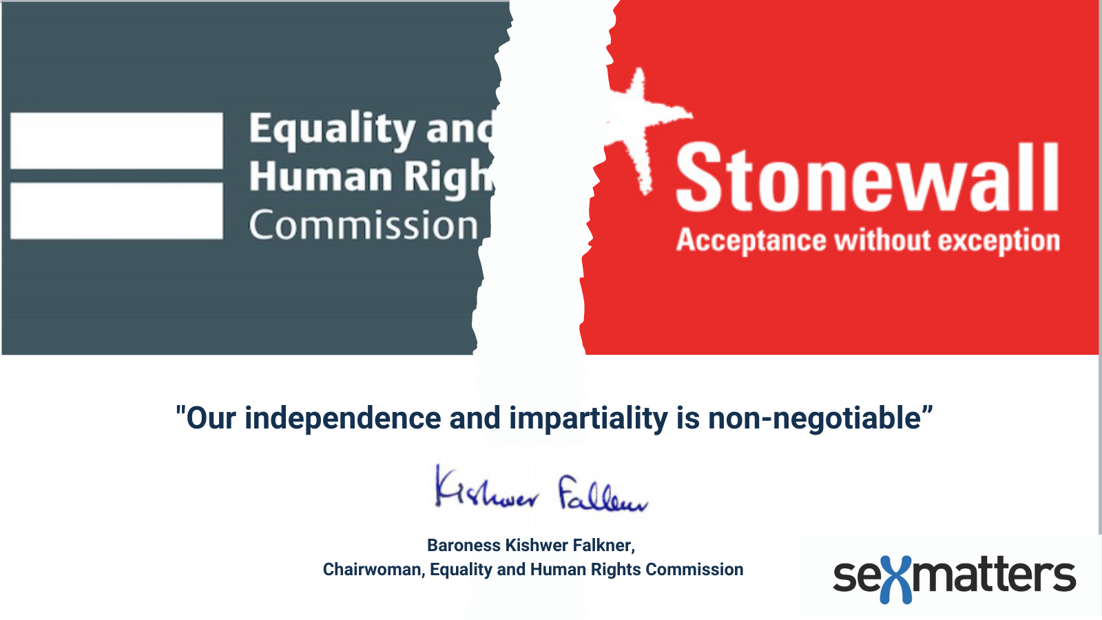 EHRC and Stonewall logos splitting
