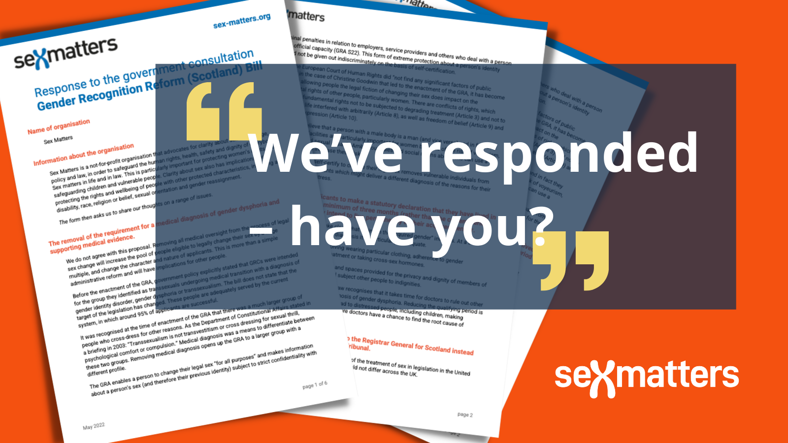 We’ve responded – have you?
