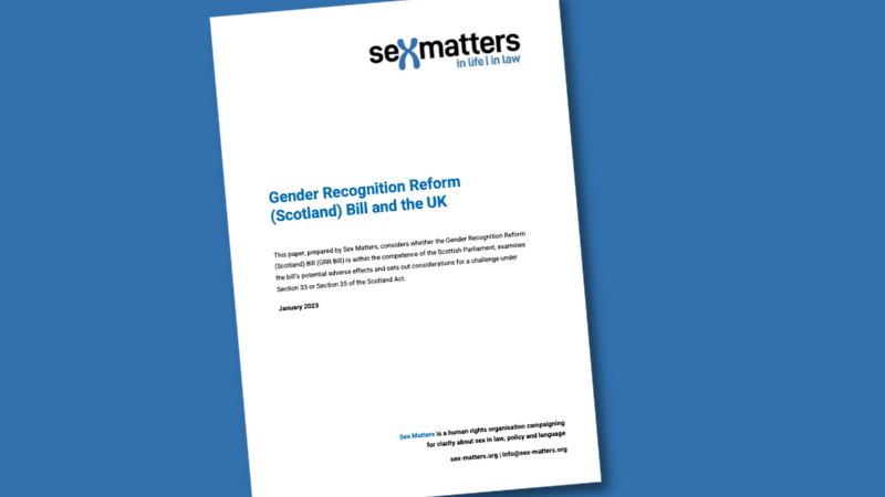 Gender Recognition Reform (Scotland) Bill and the UK