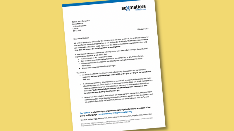 Letter to the Prime Minister