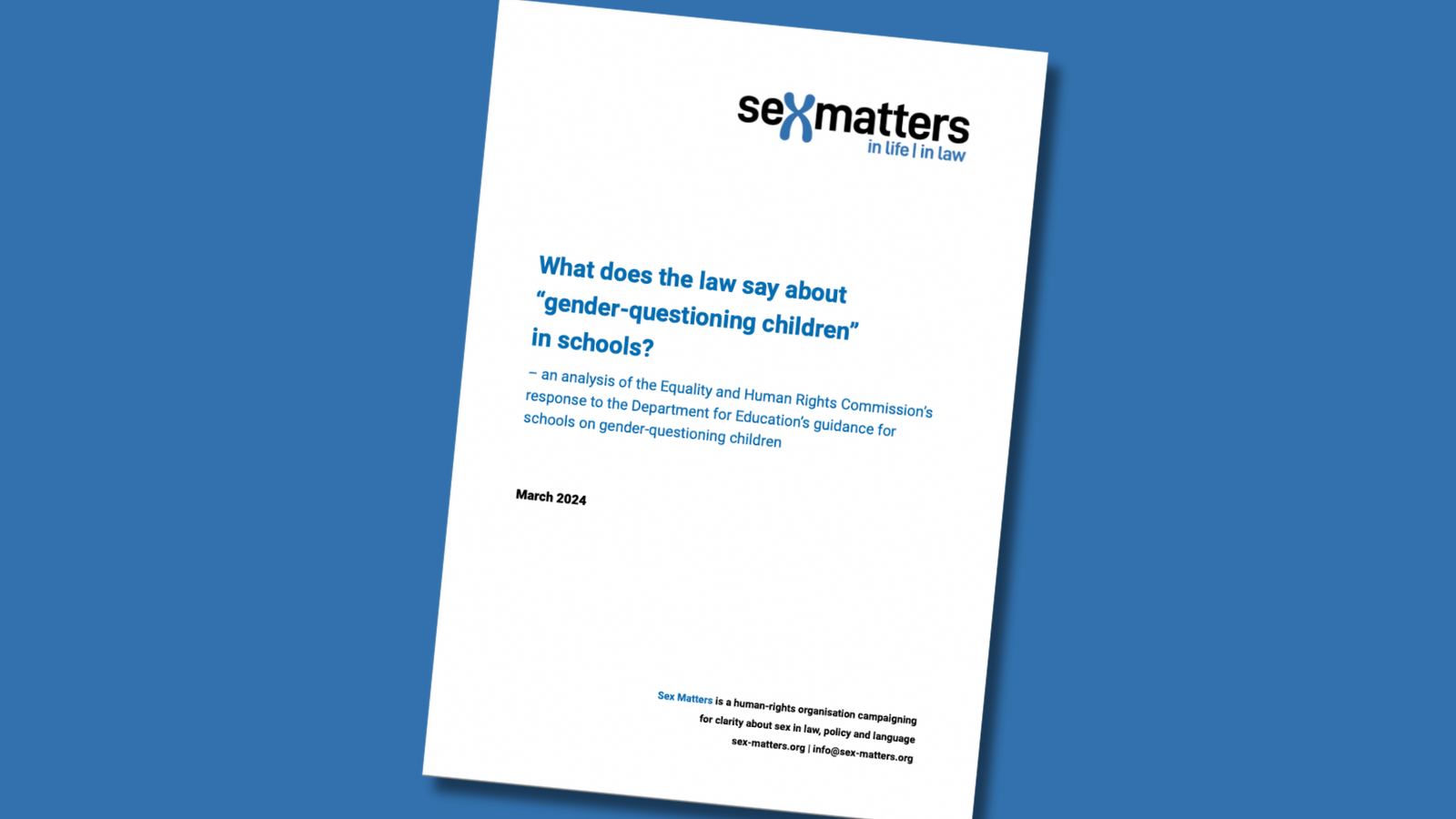 Response to EHRC on schools guidance