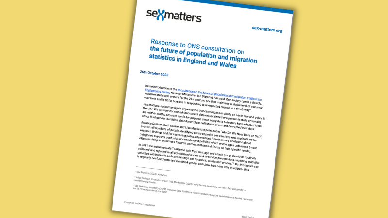 Response to ONS consultation on the future of population and migration statistics in England and Wales