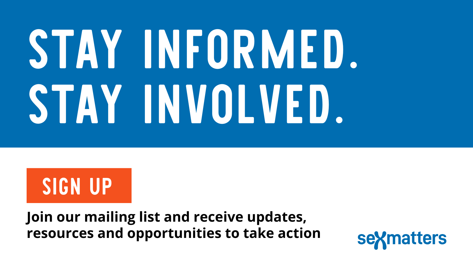 Stay informed. Stay involved. Join our mailing list and receive updates, resources and opportunities to take action