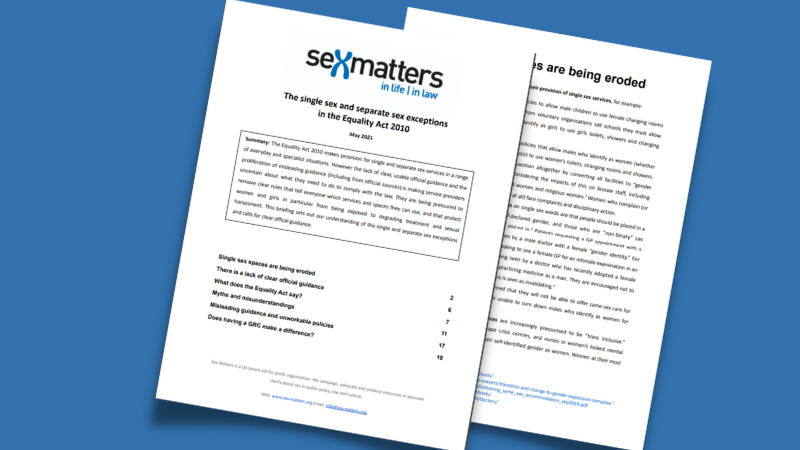 Single-sex services – policy briefing